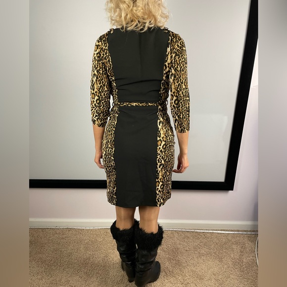 NWOT Dress BAGO, leopard print/ black.  European size 40 ( American size S) - Picture 2 of 7